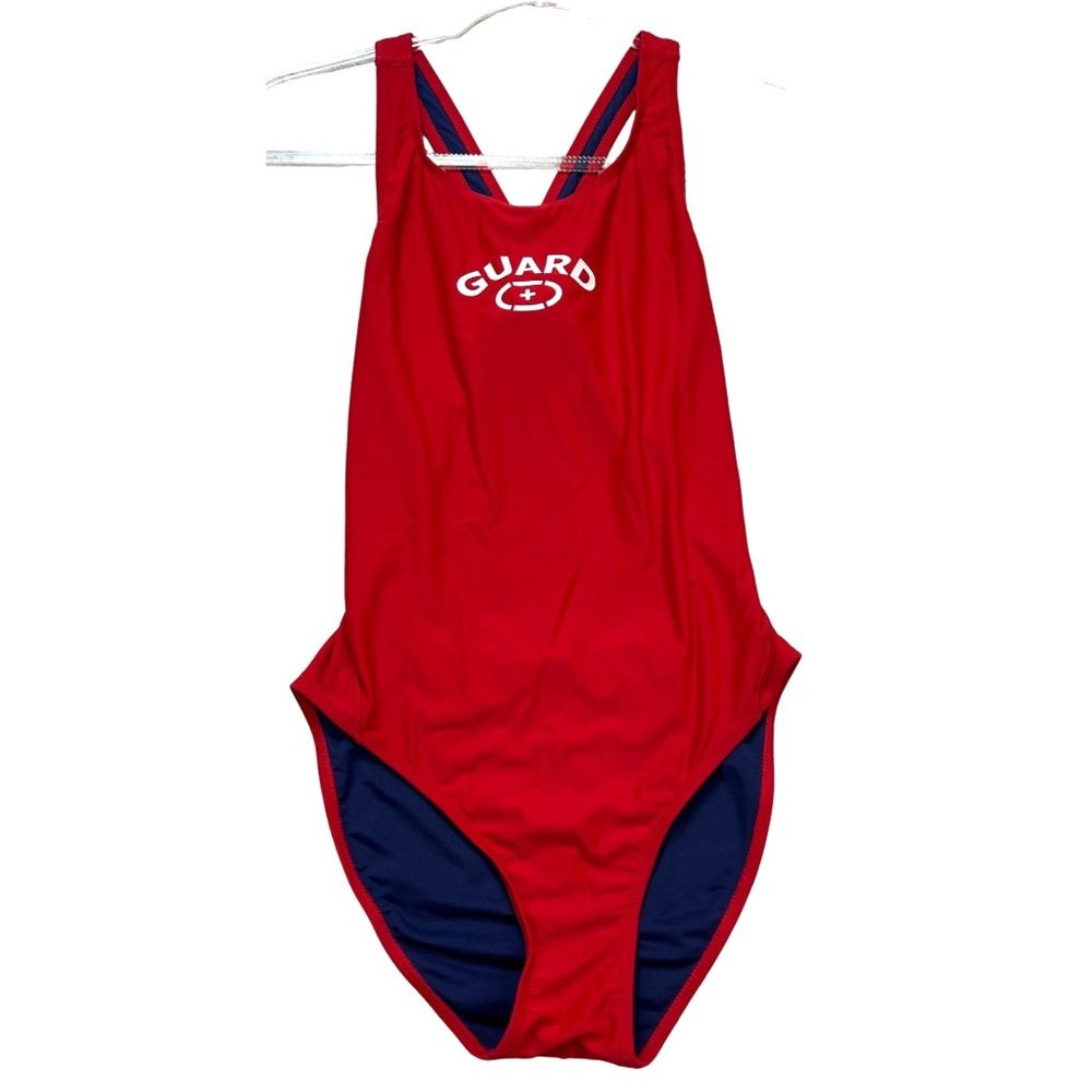 Adoretex Swimwear Guard One Piece Red Swimsuit Size 38